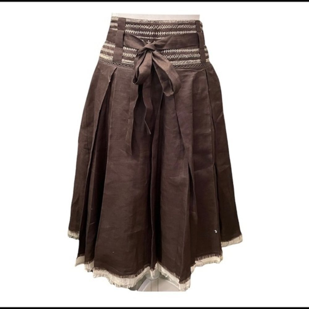 Zara Boho Chic Brown Fringe High Waisted Skirt‎ - Size Small